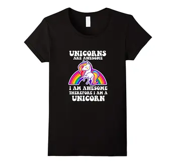 Unicorns Are Awesome Therefore I Am A Unicorn Funny T-Shirts 2017 Summer Harajuku Punk Funny Print Women T Shirts
Unicorns Are Awesome Therefore I Am A Unicorn Funny T-Shirts 2017 Summer Harajuku Punk Funny Print Women T Shirts
