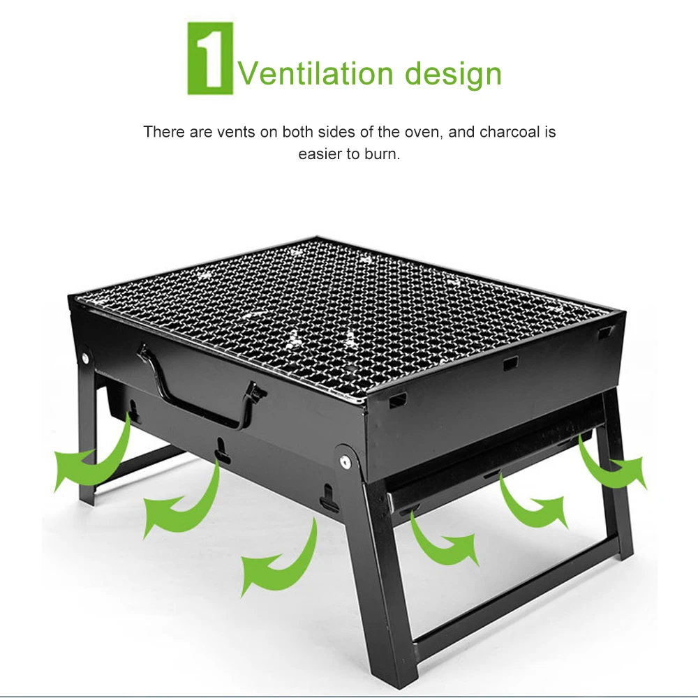 BBQ Grill Bakery Outdoor 2 People Charcoal Tool Carbon Barbecue Stove Foldable Barbecue tool 352720cm square barbecue rack (6)