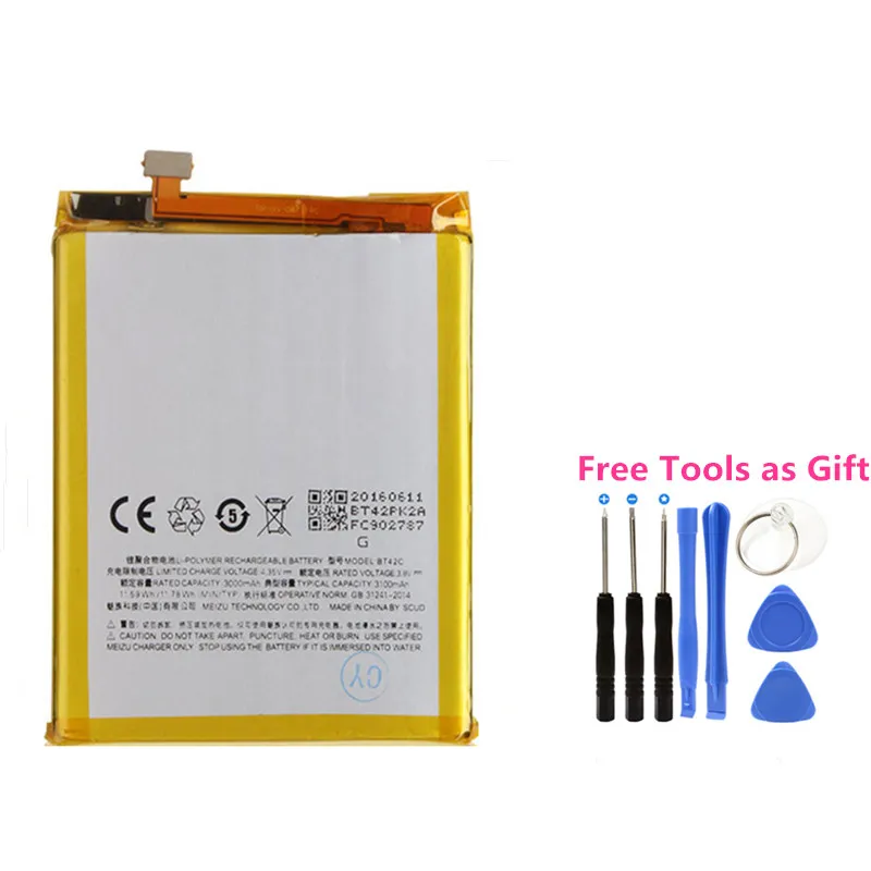 BT42C phone built-in Original battery 3050mAh Batteri For MEIZU M2 note Meilan Note 2 Li-ion Replacement Batteries +Free Tools
BT42C phone built-in Original battery 3050mAh Batteri For MEIZU M2 note Meilan Note 2 Li-ion Replacement Batteries +Free Tools
