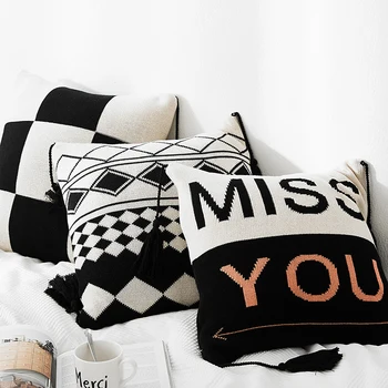 Knitted Cushion Cover Vintage Black White Pillow Case Tassels Geometric 45cm*45cm Soft Home Decorative Pillow cover
Knitted Cushion Cover Vintage Black White Pillow Case Tassels Geometric 45cm*45cm Soft Home Decorative Pillow cover