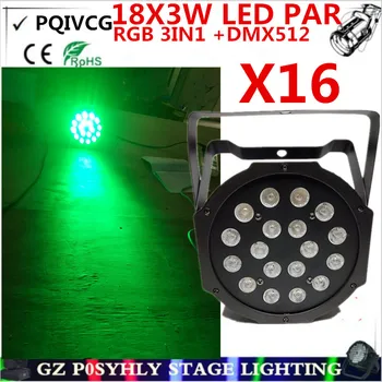 16pcs/ 18X3W led par lights RGB 3in1 Flat par dmx512 control AC90-240V professional stage dj equipment
16pcs/ 18X3W led par lights RGB 3in1 Flat par dmx512 control AC90-240V professional stage dj equipment