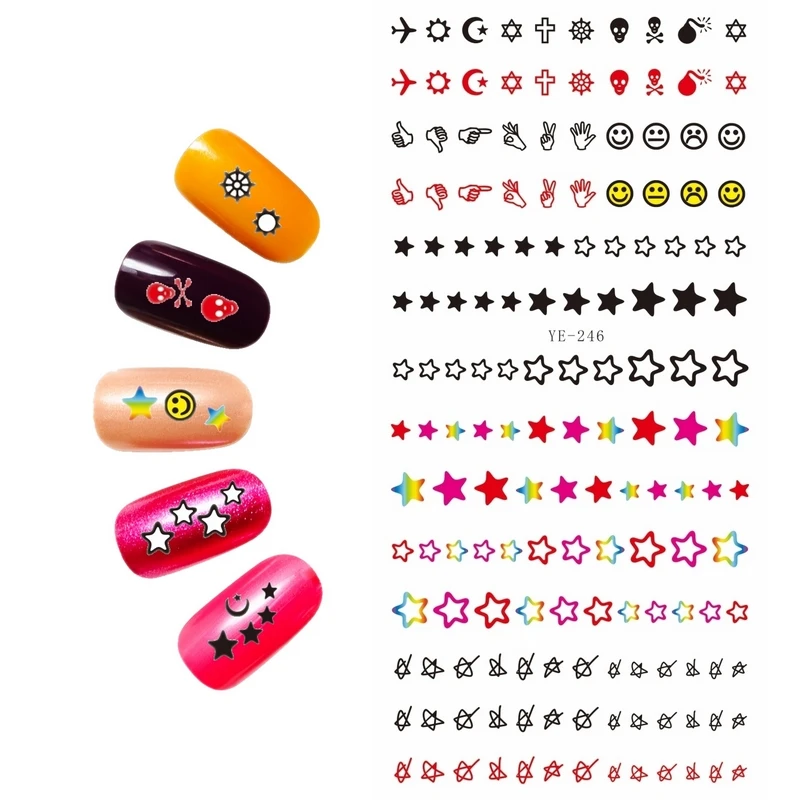WATER DECAL NAIL STICKER CARTOON FUNNY FACES HAND PRINT STAR HEARTS SWIRL YE246-251
WATER DECAL NAIL STICKER CARTOON FUNNY FACES HAND PRINT STAR HEARTS SWIRL YE246-251
