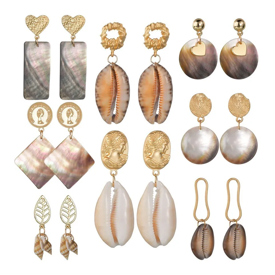 2019 New Natural Sea Shell Women's Earring Trendy Metal Maxi Geometric Irregular Statement Beach Drop Earrings Party Jewelry
2019 New Natural Sea Shell Women's Earring Trendy Metal Maxi Geometric Irregular Statement Beach Drop Earrings Party Jewelry