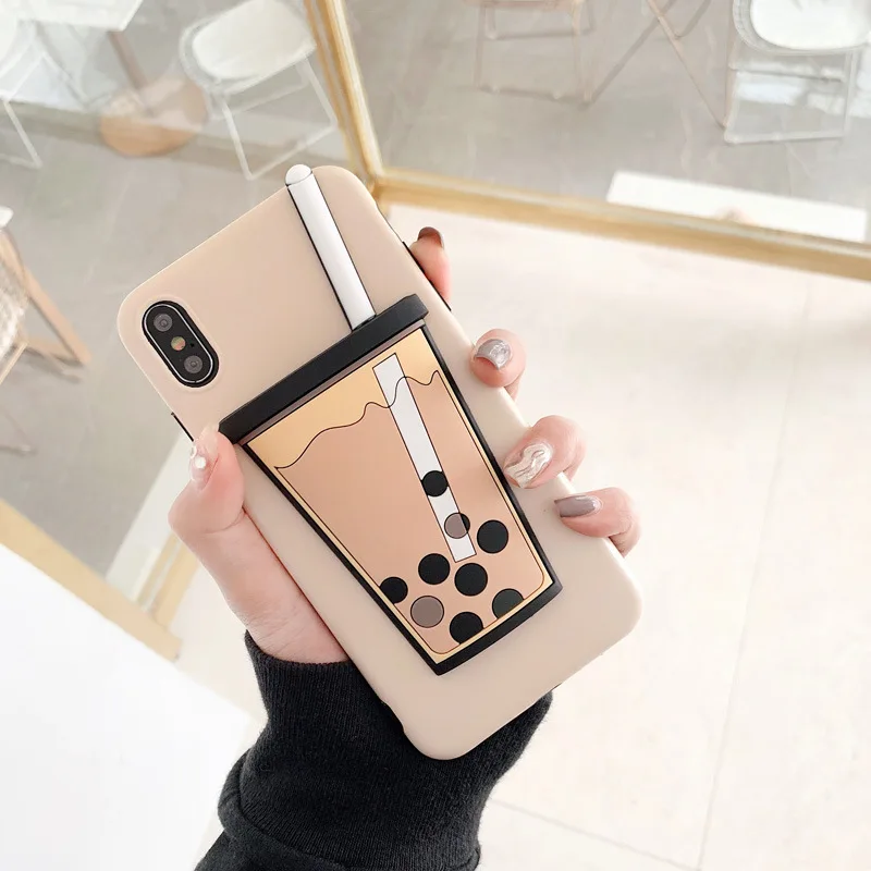 Чехол для телефона Bubble Tea в Корейском стиле iPhone XS MAX XR чехлы Мягкая силиконовая