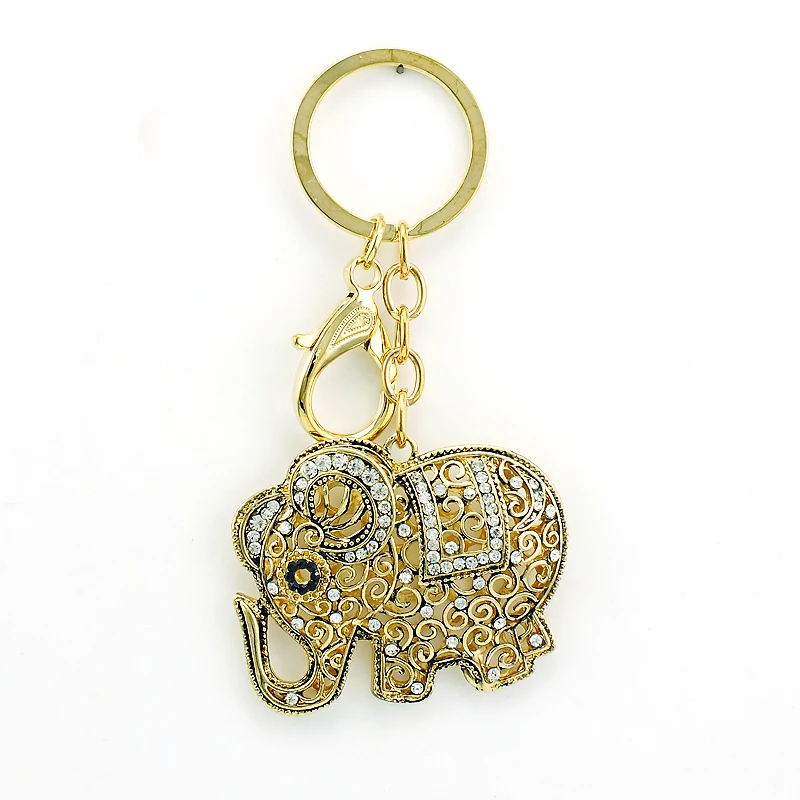 JINGLANG Gold Color Lobster Clasp Key Rings White Crystal Pierced Elephant Animal Charms Key Chains Handbag Luxury Jewelry
JINGLANG Gold Color Lobster Clasp Key Rings White Crystal Pierced Elephant Animal Charms Key Chains Handbag Luxury Jewelry