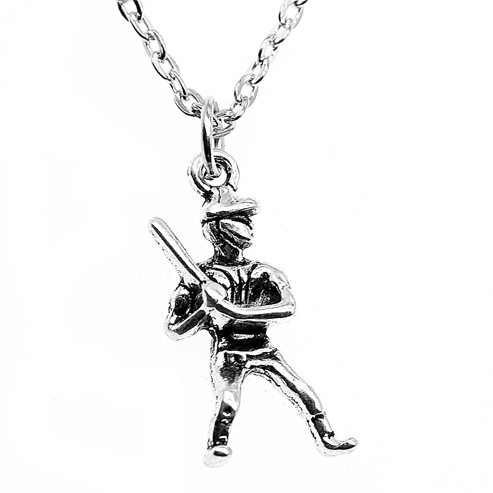 25x12mm Baseball Player Necklace Pendant For Women Necklace Jewelry Chain Fashion Antique Silver Color
25x12mm Baseball Player Necklace Pendant For Women Necklace Jewelry Chain Fashion Antique Silver Color