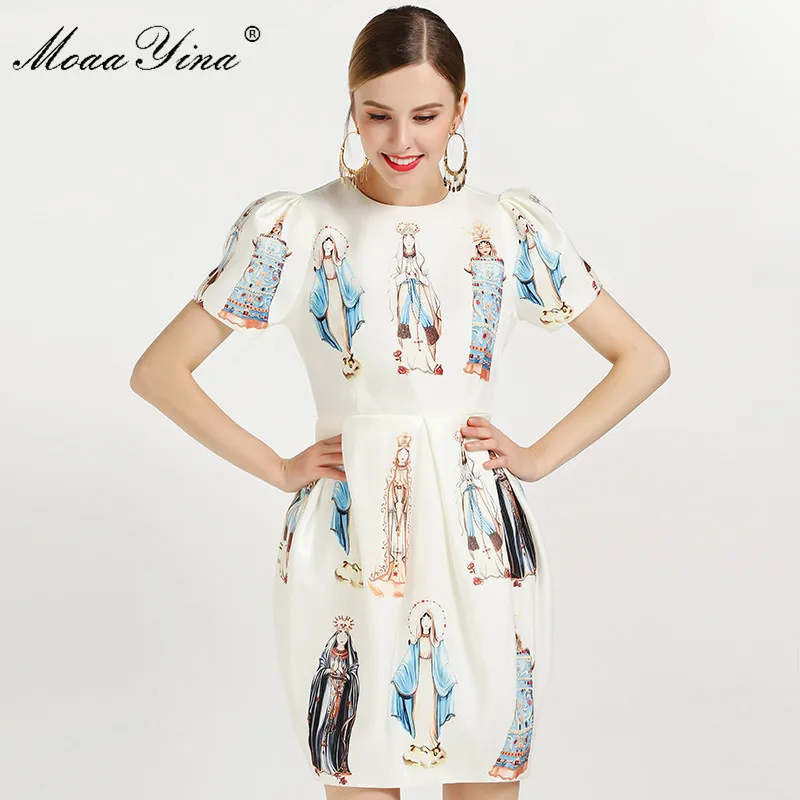 MoaaYina Fashion Designer Runway Dress Summer Women's Puff Sleeve Madonna Printed Vacation Party Ball Gown Slim Vintage Dress
MoaaYina Fashion Designer Runway Dress Summer Women's Puff Sleeve Madonna Printed Vacation Party Ball Gown Slim Vintage Dress