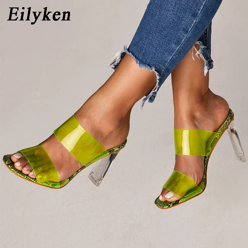 Eilyken 2019 Fashion Green Serpentine Crystal High Heel Women's Transparent Slippers Summer Sexy PVC Transparent Slippers
Eilyken 2019 Fashion Green Serpentine Crystal High Heel Women's Transparent Slippers Summer Sexy PVC Transparent Slippers