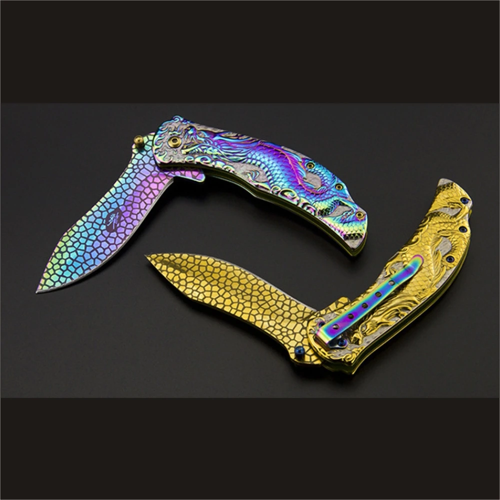 New design Gold/Multicolor knife Wild survival multi-function folding knife self-defense outdoor knives,D2-5 top quanlity gift
New design Gold/Multicolor knife Wild survival multi-function folding knife self-defense outdoor knives,D2-5 top quanlity gift