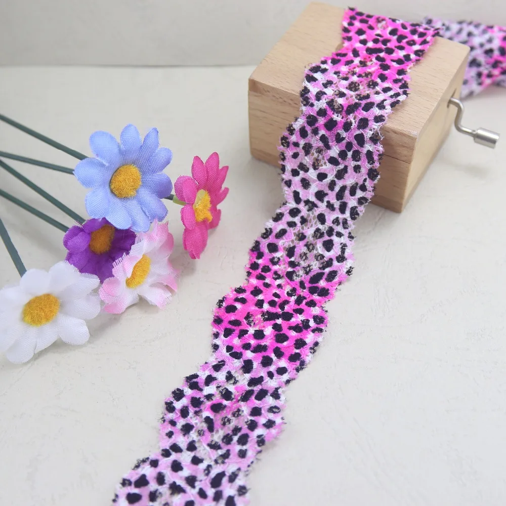 5 yards rose Leopard point B elastic stretch Lace trim 34mm width DIY headband craft sewing/garment/clothes accessories
5 yards rose Leopard point B elastic stretch Lace trim 34mm width DIY headband craft sewing/garment/clothes accessories