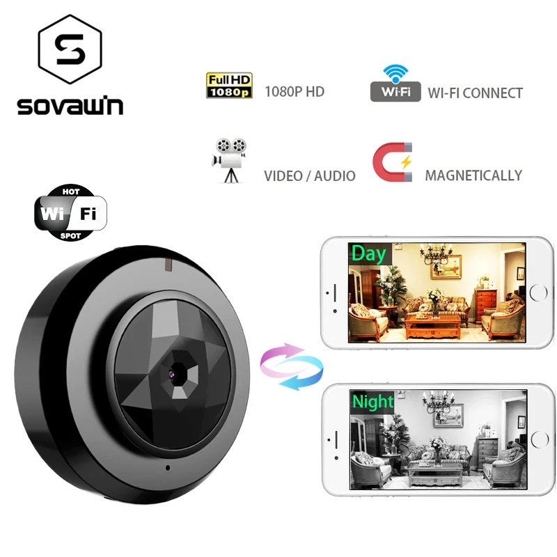 Мини камера wi fi 1080p IP ночное видение Android беспроводная маленькая автомобильная