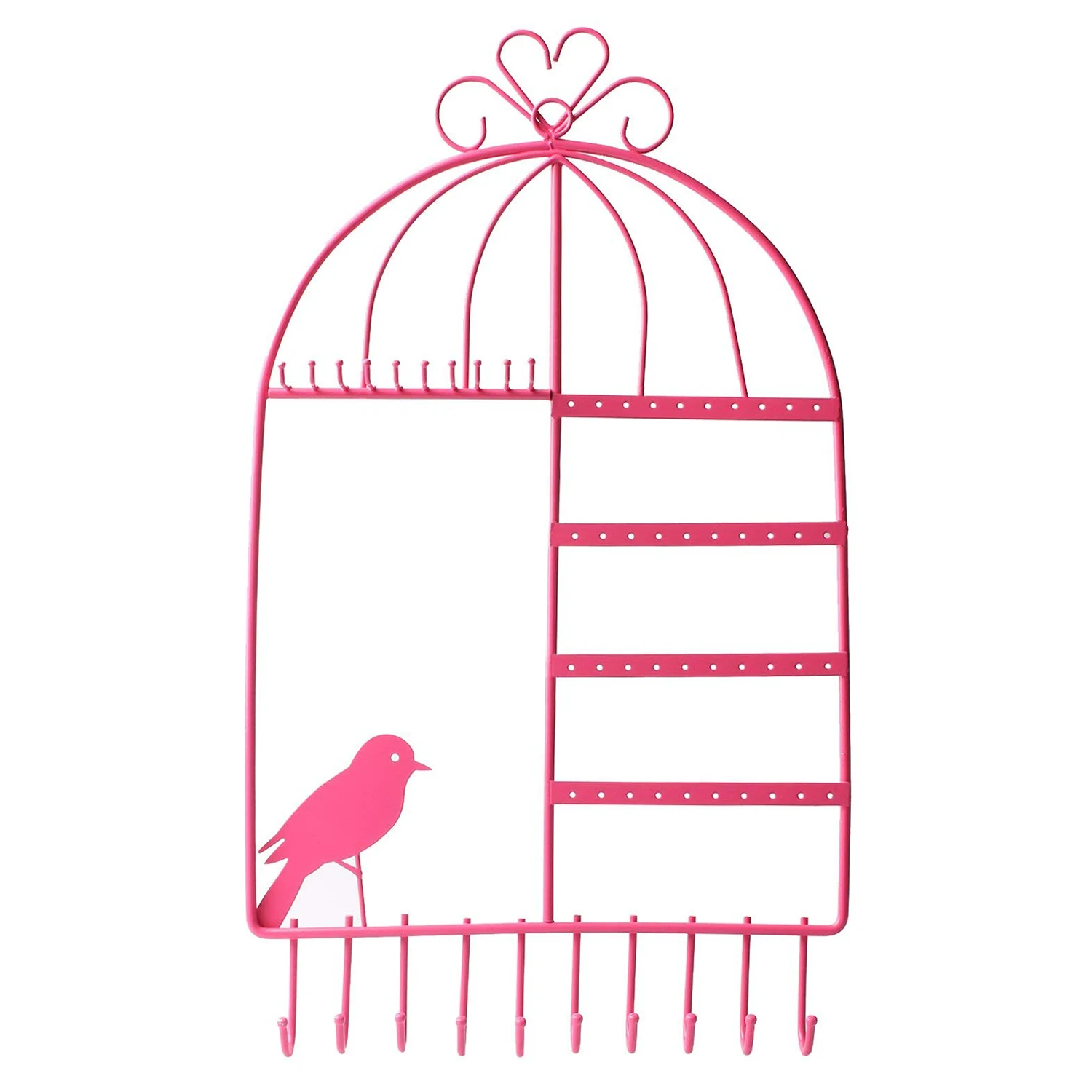 Earring Necklace Holder Birdcage Wall Mount Jewelry Organizer Hanger for Girls Pink
Earring Necklace Holder Birdcage Wall Mount Jewelry Organizer Hanger for Girls Pink