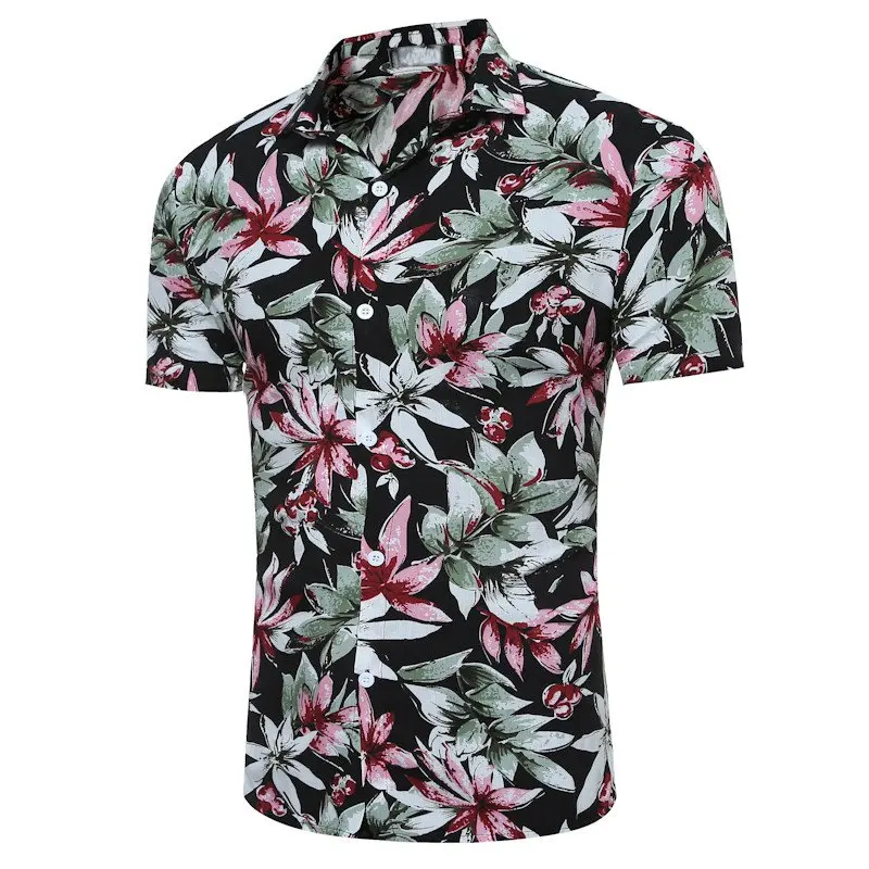 camisa botao floral masculina