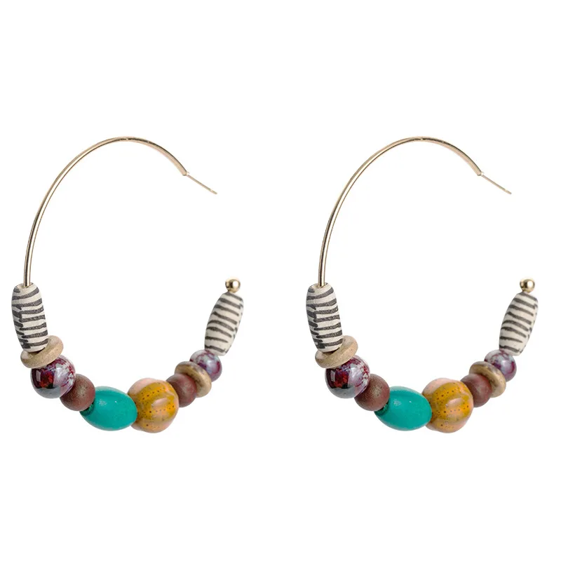 Rainbery Bohemian Vintage Style Colorful Ceramics Hoop Earrings for Women Creative Wooden Beads Crystal Big Statement Earring
Rainbery Bohemian Vintage Style Colorful Ceramics Hoop Earrings for Women Creative Wooden Beads Crystal Big Statement Earring