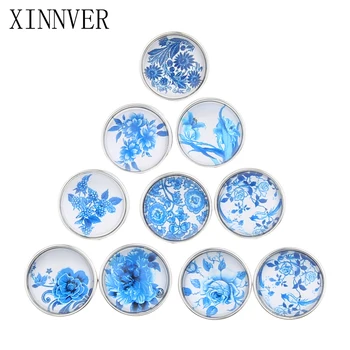10Pcs/lot Mixed Colors Blue Flower 18mm Glass Snap Button Jewelry Fit Metal Snap Bracelet Xinnver Snaps Jewelry ZB300
10Pcs/lot Mixed Colors Blue Flower 18mm Glass Snap Button Jewelry Fit Metal Snap Bracelet Xinnver Snaps Jewelry ZB300