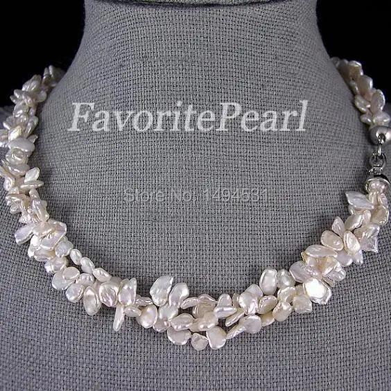 Pearl Necklace - 18-19 Inches 3 Rows 6x10mm White Color Keshi Pearl Necklace Handmade Jewelry Free Shipping
Pearl Necklace - 18-19 Inches 3 Rows 6x10mm White Color Keshi Pearl Necklace Handmade Jewelry Free Shipping
