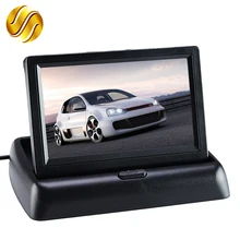 Moniteur de voiture 4.3 "affichage pour caméra de vue arrière couleur pliable TFT LCD 4.3 pouces HD écran pour voiture inverse(China)