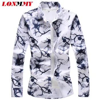 LONMMY 5XL 6XL 7XL Floral mens shirts Long sleeve shirts men dress 65% cotton casual slim fit flower camisa social masculina New
LONMMY 5XL 6XL 7XL Floral mens shirts Long sleeve shirts men dress 65% cotton casual slim fit flower camisa social masculina New