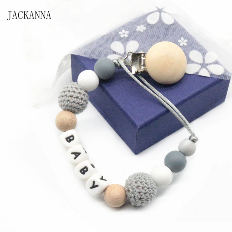 Personalised Name Pacifier Chain Baby Dummy Chain DIY Crochet Bead Pacifier Clips Holder Chain Attache Sucette BPA Free
Personalised Name Pacifier Chain Baby Dummy Chain DIY Crochet Bead Pacifier Clips Holder Chain Attache Sucette BPA Free