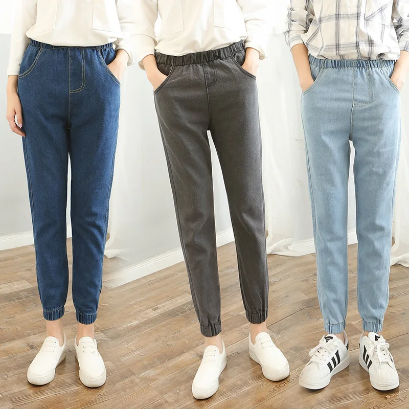 Plus Size Elastic Waist Harem Jeans Female Casual Pocket Skinny Pencil Pants High Waist Stretch Denim Jeans Women Trousers 2019
Plus Size Elastic Waist Harem Jeans Female Casual Pocket Skinny Pencil Pants High Waist Stretch Denim Jeans Women Trousers 2019