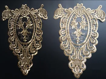 2PC Gold Embroidery Flower Lace Fabric Lace Patch Stickers Lace Collar Flower Clothes Accessories RS826
2PC Gold Embroidery Flower Lace Fabric Lace Patch Stickers Lace Collar Flower Clothes Accessories RS826