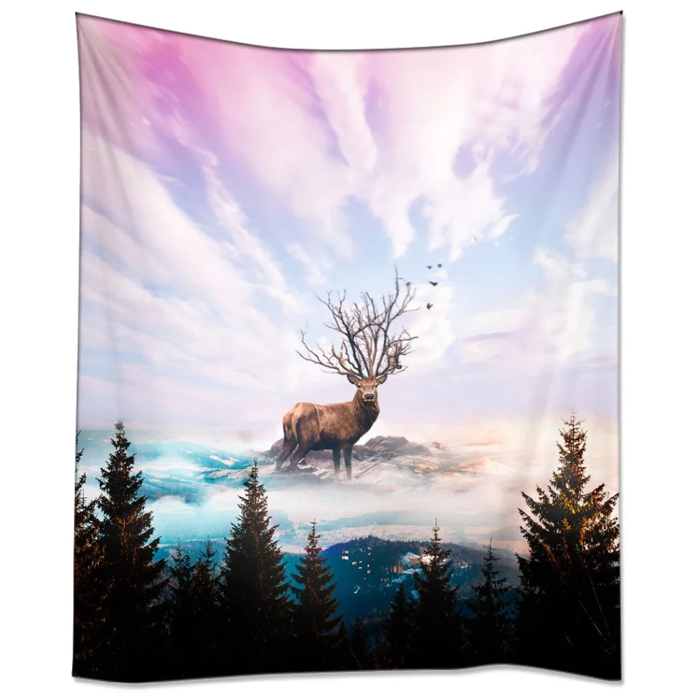 HommomH Tapestry Art Decor Wall Hanging in Dorm Living Room Bedroom Mysterious Forest Deer Mountain Cloud Purple
HommomH Tapestry Art Decor Wall Hanging in Dorm Living Room Bedroom Mysterious Forest Deer Mountain Cloud Purple