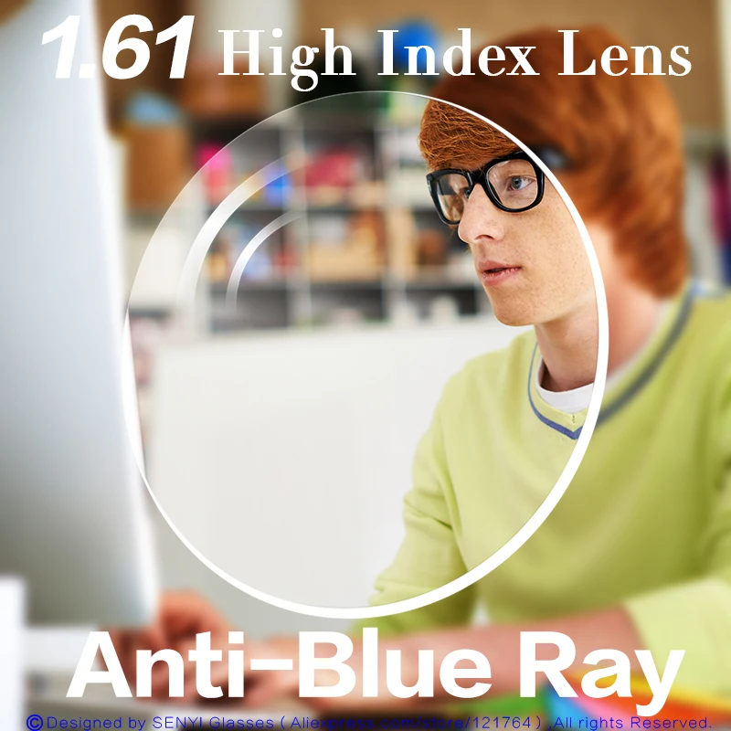 

Anti Blue Light Lenses 1.56 1.61 1.67 Index Aspherical Myopia/Hyperopia Prescription Optical Computer Lens For Eyes Protection