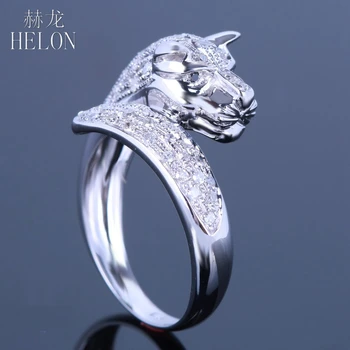 HELON Solid 10K White Gold Elegant Leopard 100% Genuine Natural Diamonds & Black Diamonds Engagement Wedding Jewelry Ring
HELON Solid 10K White Gold Elegant Leopard 100% Genuine Natural Diamonds & Black Diamonds Engagement Wedding Jewelry Ring