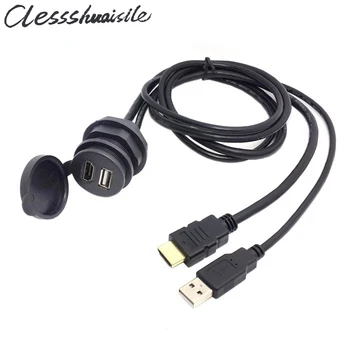 Combo USB 2.0 & HDTV HDMI 1.4 Male to Female Extension Cable with Waterproofable Mount Shell 100cm 1m 3ft
Combo USB 2.0 & HDTV HDMI 1.4 Male to Female Extension Cable with Waterproofable Mount Shell 100cm 1m 3ft
