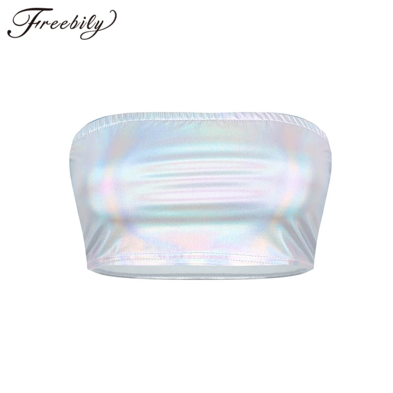 Fashion Women Shiny Metallic Club Party Stage Pole Dance Costume Strapless Dance Tube Tops No-Padded Bra Bandeau Sexy Crop Tops
Fashion Women Shiny Metallic Club Party Stage Pole Dance Costume Strapless Dance Tube Tops No-Padded Bra Bandeau Sexy Crop Tops