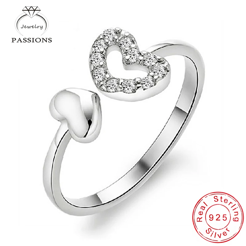Wholesale Fashion 925 Sterling Silver Rings Open Wide Resizable Rhinestone Love heart Rings For Women Engagement Wedding Rings
Wholesale Fashion 925 Sterling Silver Rings Open Wide Resizable Rhinestone Love heart Rings For Women Engagement Wedding Rings