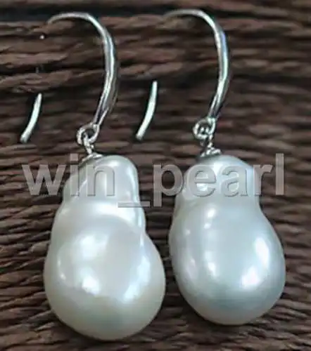 Huge 25-32mm white baroque keshi reborn southsea pearl silver earring 
Huge 25-32mm white baroque keshi reborn southsea pearl silver earring