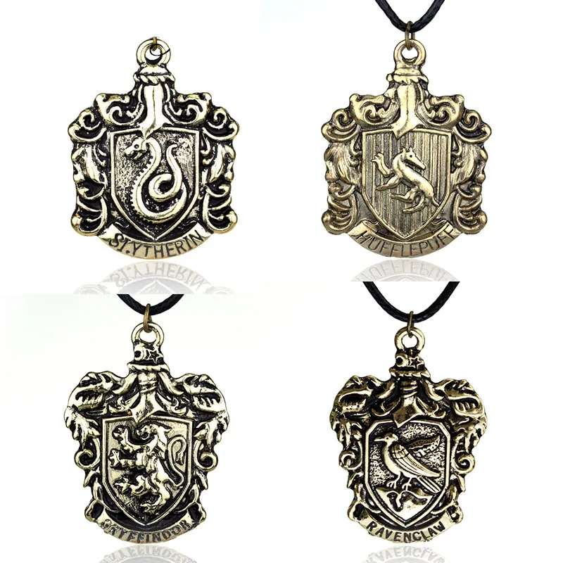 Classic Hogwarts School Badge Pendant Necklace Gryffindor Hufflepuff Ravenclaw Slytherin Bronze Rope Leather Pendant Necklaces
Classic Hogwarts School Badge Pendant Necklace Gryffindor Hufflepuff Ravenclaw Slytherin Bronze Rope Leather Pendant Necklaces