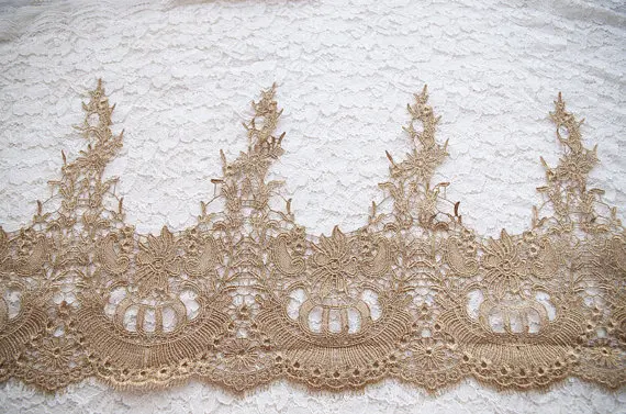 Image metallic gold lace trim, super luxury lace trim, vintage style lace, 1 yard