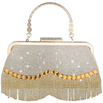 Women'S Crystal Evening Bag Retro Beaded Clutch Wedding Diamond Lock Rhinestone Chain Fringe Shoulder Bag
Women'S Crystal Evening Bag Retro Beaded Clutch Wedding Diamond Lock Rhinestone Chain Fringe Shoulder Bag