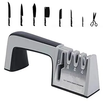 Knife Sharpener 4 in 1 Diamond Coated&Fine Ceramic Rod Knife Shears and Scissors Sharpening System Stainless Steel Blades
Knife Sharpener 4 in 1 Diamond Coated&Fine Ceramic Rod Knife Shears and Scissors Sharpening System Stainless Steel Blades