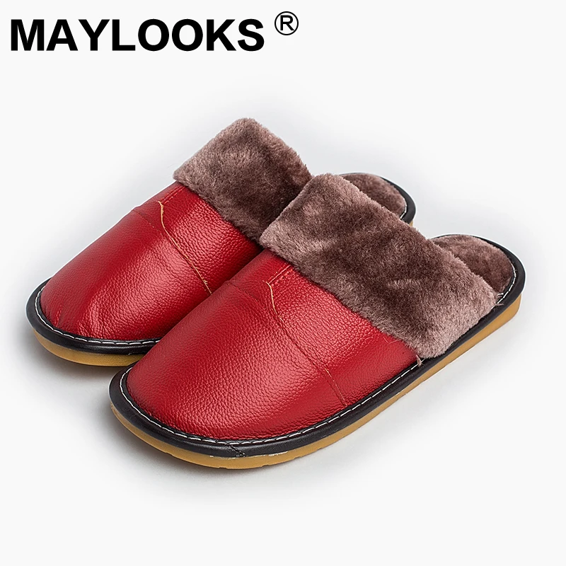 Ladies Slippers Winter Genuine Leather Rubber Thick With Plush Home Indoor Non-slip Thermal Woman Slippers 2018 Maylooks 8002
Ladies Slippers Winter Genuine Leather Rubber Thick With Plush Home Indoor Non-slip Thermal Woman Slippers 2018 Maylooks 8002