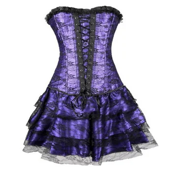 FLORATA Multicolor Gothic Sexy Jacquard Corset Burlesque Exotic Skirt Overbust Corset Bustier Dance Dress Halloween Decoration
FLORATA Multicolor Gothic Sexy Jacquard Corset Burlesque Exotic Skirt Overbust Corset Bustier Dance Dress Halloween Decoration