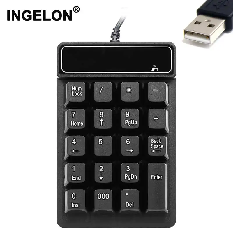 Ingelon USB Keyboard 19 keys Numeric Keypad Mechanical 5 million Times keycap Black Waterproof Mini Keyboards for PC Laptop Note
Ingelon USB Keyboard 19 keys Numeric Keypad Mechanical 5 million Times keycap Black Waterproof Mini Keyboards for PC Laptop Note