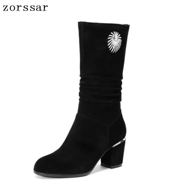{Zorssar} Fashion Suede Leather Boots women mid-calf boots High heel shoes Spring Autumn women Booties shoes plus size 33-43
{Zorssar} Fashion Suede Leather Boots women mid-calf boots High heel shoes Spring Autumn women Booties shoes plus size 33-43
