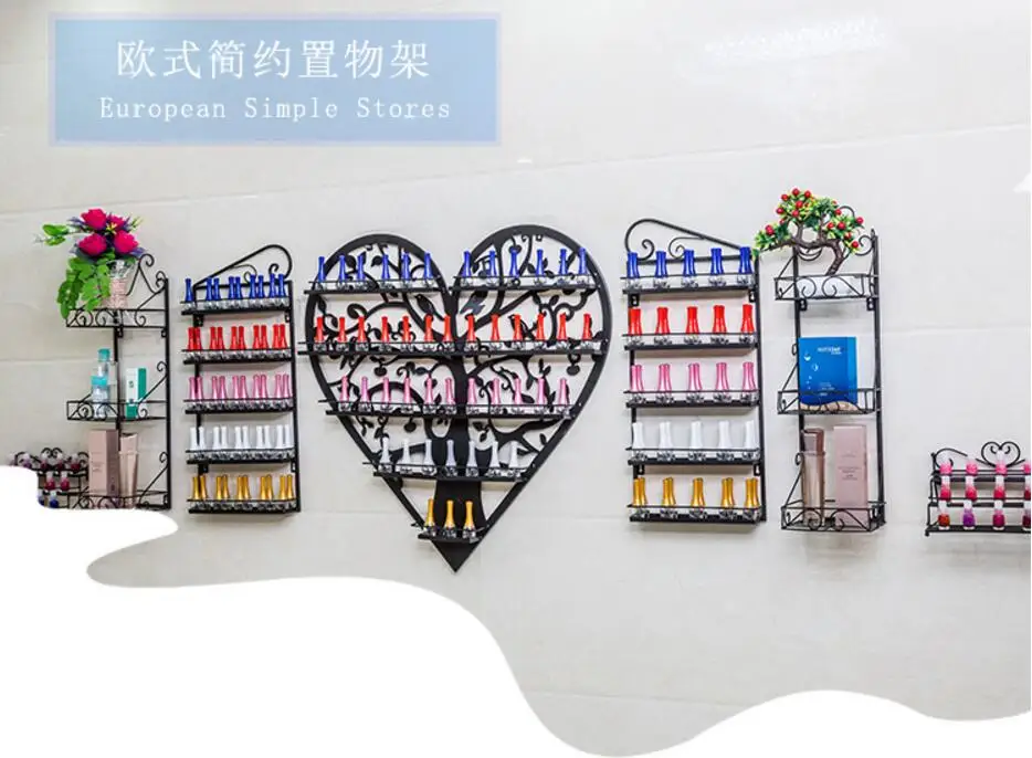 Manicure display shelf wall hanging heart-shaped cosmetic storage rack iron European style
Manicure display shelf wall hanging heart-shaped cosmetic storage rack iron European style