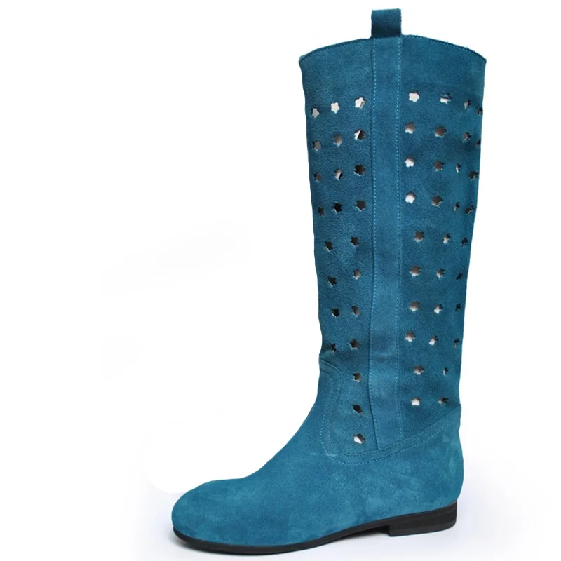 Genuine Leather Flats Women Cut Out Knee High Sandals Boots Woman Knight Summer Long Sky Blue Cutout Boots Size 34-40 SXQ0511
Genuine Leather Flats Women Cut Out Knee High Sandals Boots Woman Knight Summer Long Sky Blue Cutout Boots Size 34-40 SXQ0511