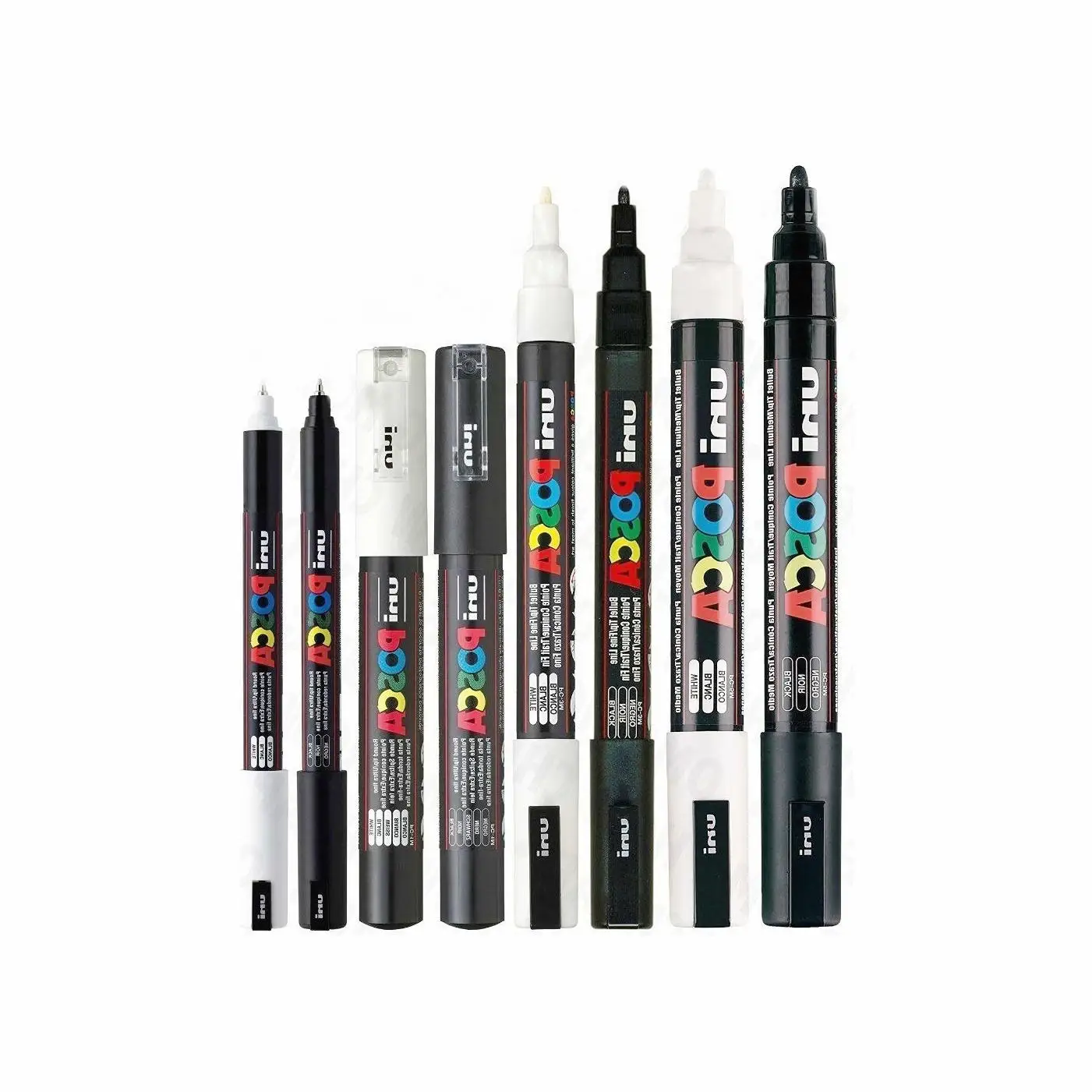 black and white posca pens