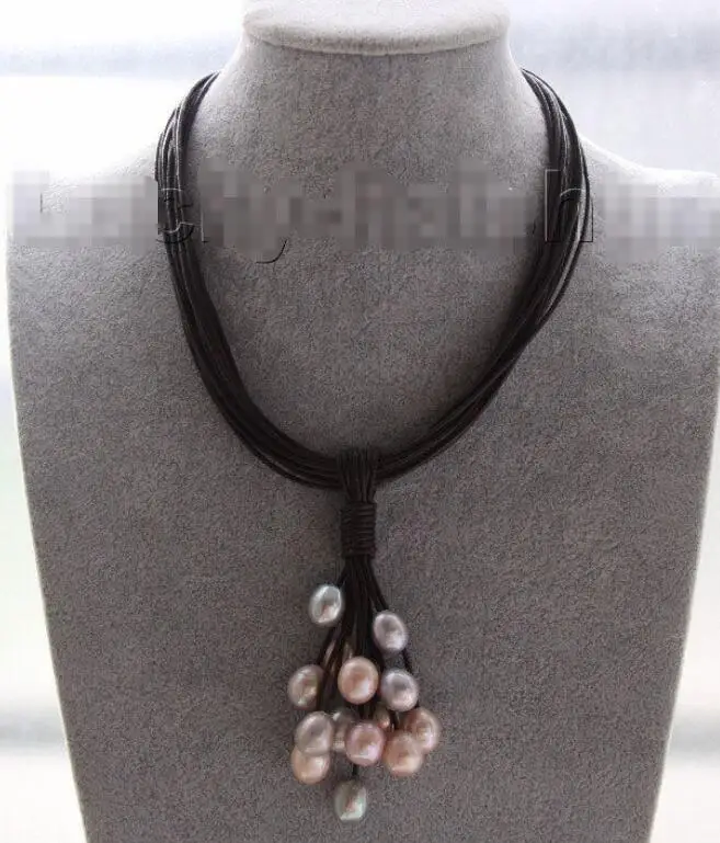 Hot sale new Style >>>>>16" 14mm gray purple pink pearls wine red leather necklace magnet clasp j9568
Hot sale new Style >>>>>16" 14mm gray purple pink pearls wine red leather necklace magnet clasp j9568