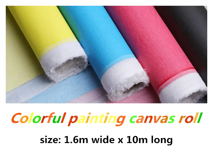 1.61m wide 10m long white yellow blue black red color unique cotton primed canvas roll | Канцтовары для офиса и дома