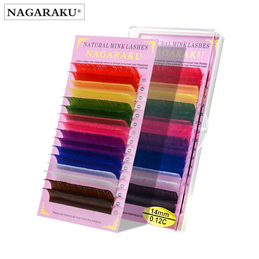 NAGARAKU Rainbow Colored Eyelashes Makeup 16 Rows tray 8 Colors Colorful Eyelash Extension Macaron Color High Quality Faux Cils
NAGARAKU Rainbow Colored Eyelashes Makeup 16 Rows tray 8 Colors Colorful Eyelash Extension Macaron Color High Quality Faux Cils