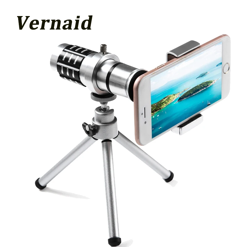 

12x Optical Zoom Lens Telescope Telephoto Phone Camera Lens Clip on Universal For iPhone Android Mobile Cell Phones with tripod