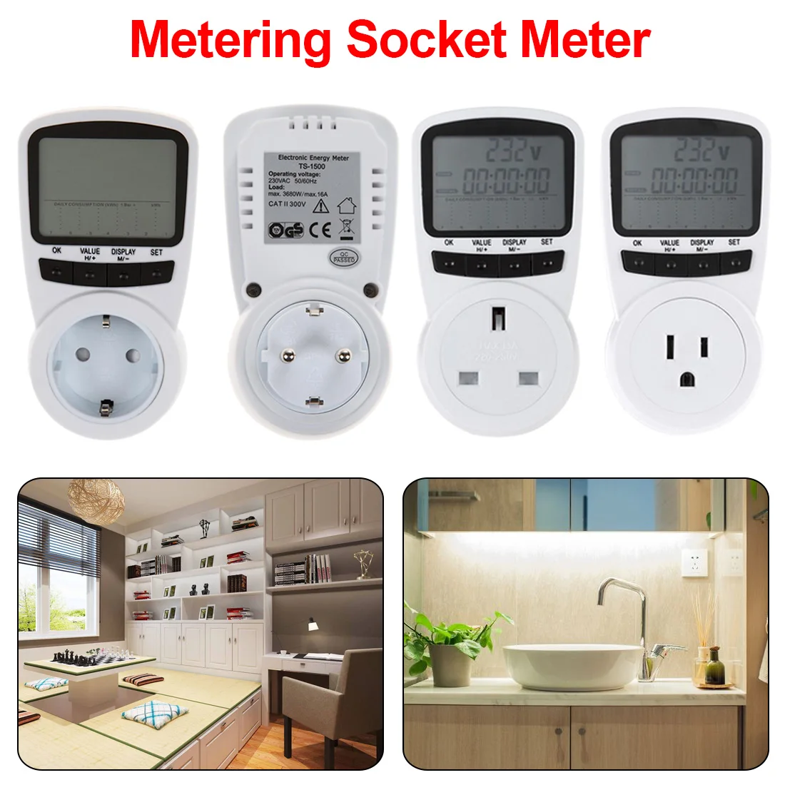 Metering socket ammeter Digital Power Meter Socket Energy Meter Electricity Cost Measuring Power Analyzer LCD Energy Monitor
Metering socket ammeter Digital Power Meter Socket Energy Meter Electricity Cost Measuring Power Analyzer LCD Energy Monitor