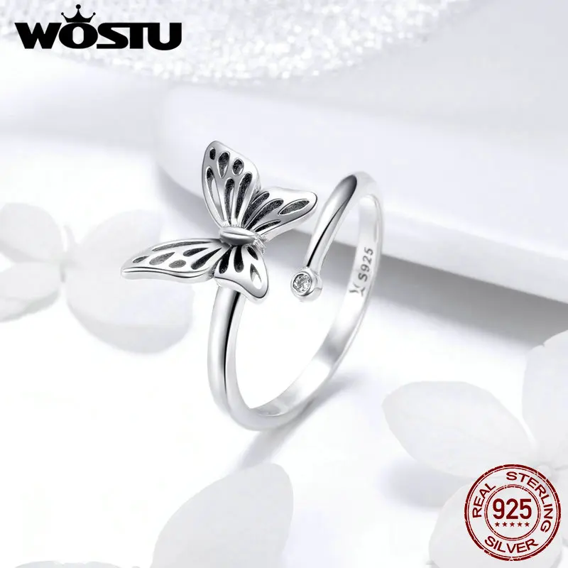 WOSTU New Arrival 925 Sterling Silver Openwork Butterfly Finger Rings For Women Silver Party Ring Anel Jewelry Gift FIR448
WOSTU New Arrival 925 Sterling Silver Openwork Butterfly Finger Rings For Women Silver Party Ring Anel Jewelry Gift FIR448