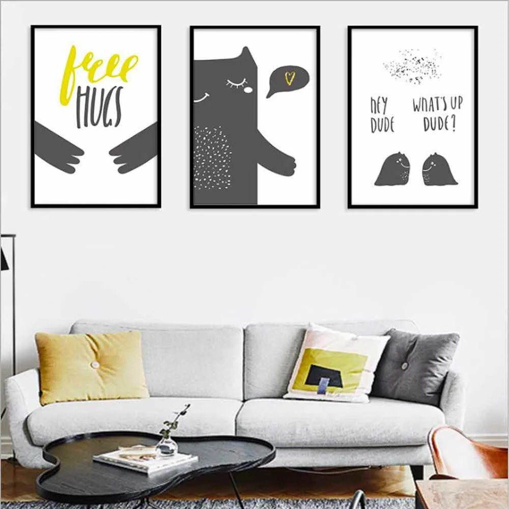HAOCHU Canvas Cartoon Cat Heart Cute Painting Living Room Home Decor Painting Print Poster Simple Nordic Wall Picture
HAOCHU Canvas Cartoon Cat Heart Cute Painting Living Room Home Decor Painting Print Poster Simple Nordic Wall Picture